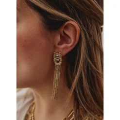 Boucles d'oreilles Indiennes longues Meera - Mariage Indien