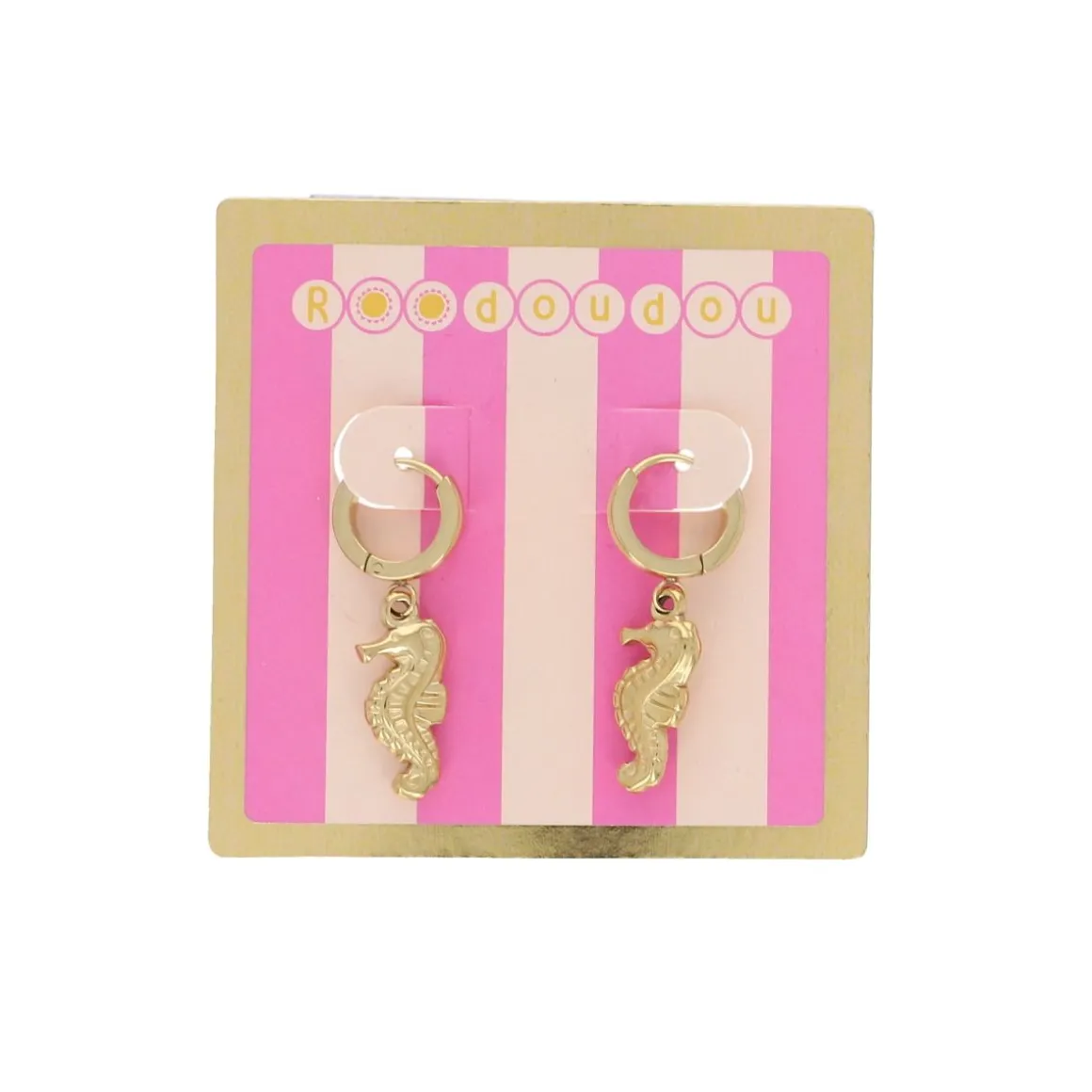 Boucles d'oreilles mini créoles hippocampe