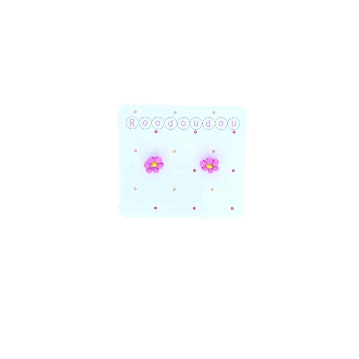 Boucles d'oreilles petites marguerites rose