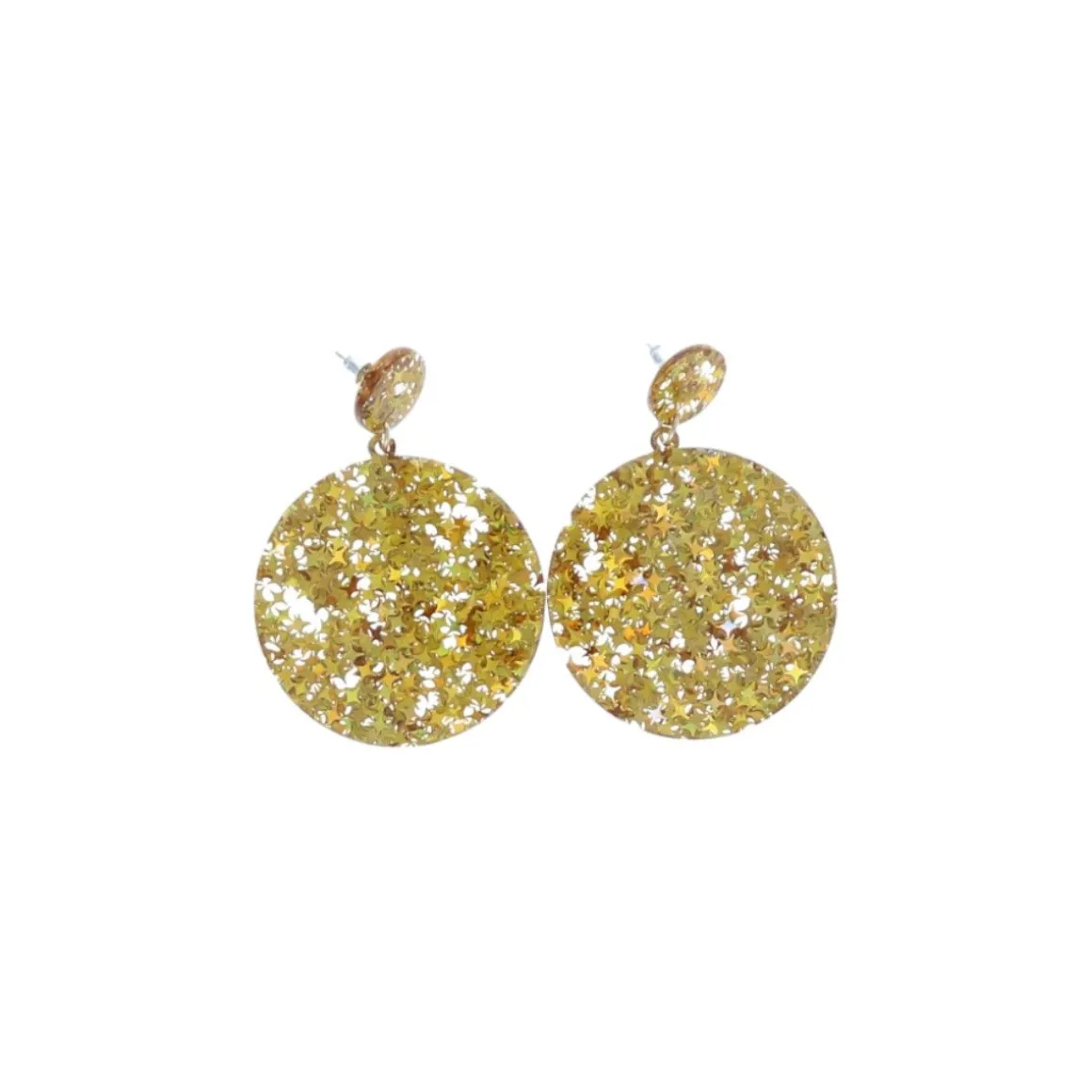 Boucles d'oreilles strass dorées