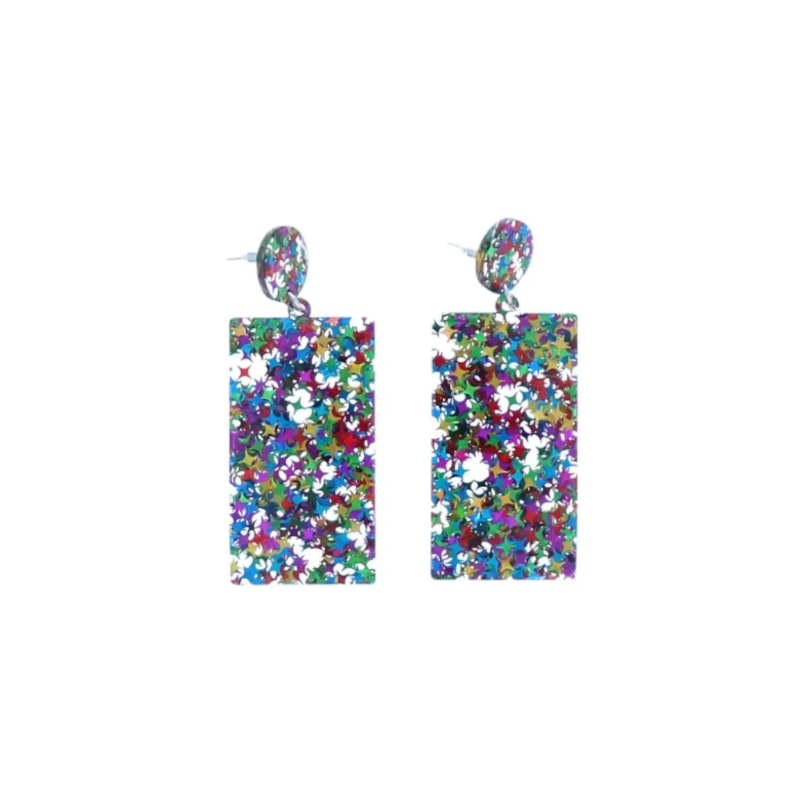 Boucles d'oreilles strass multicolores