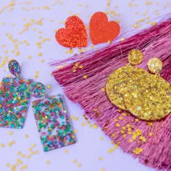 Boucles d'oreilles strass dorées