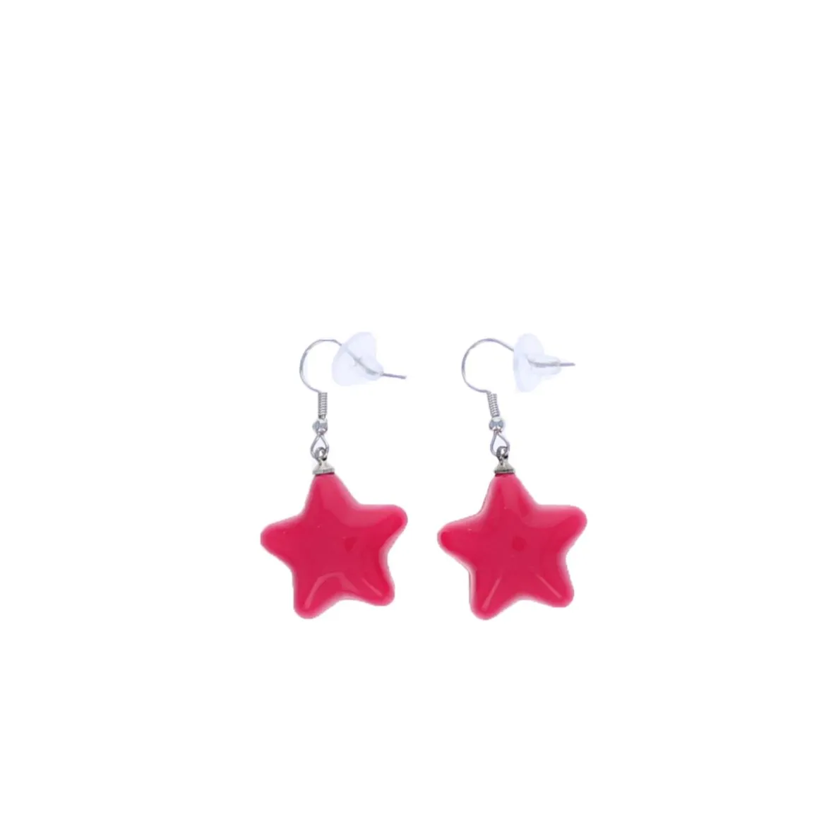 Boucles d'oreilles étoiles fuchsia