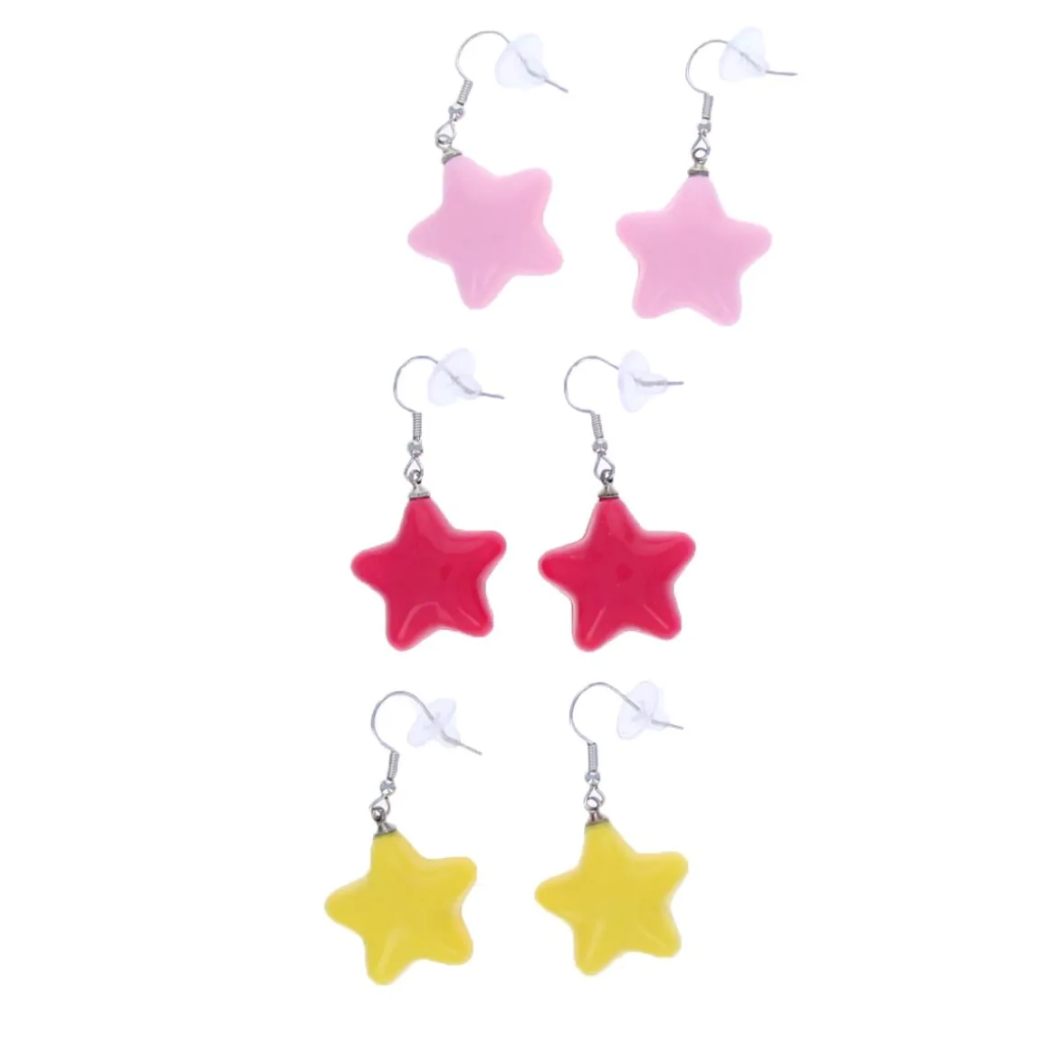 Boucles d'oreilles étoiles fuchsia