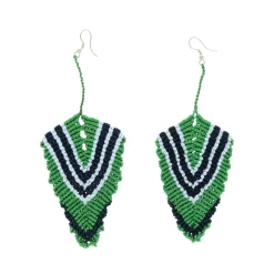 Boucles d'oreilles vertes rayées