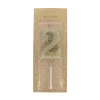 Bougie anniversaire paillettes chiffre 2