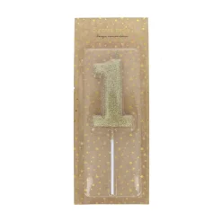Bougie anniversaire paillettes chiffre 1