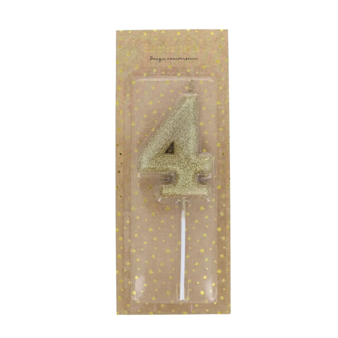 Bougie anniversaire paillettes chiffre 4