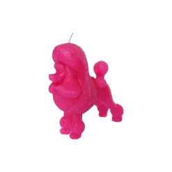 Bougie caniche royal rose