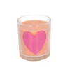 Bougie cœur rose à la fleur d'oranger