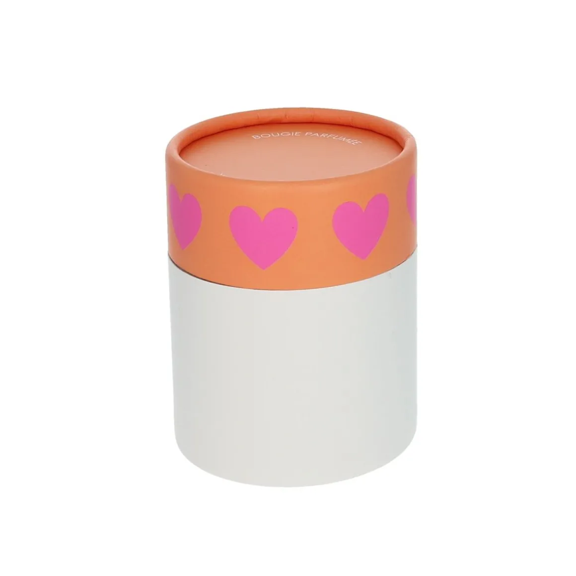 Bougie cœur rose à la fleur d'oranger