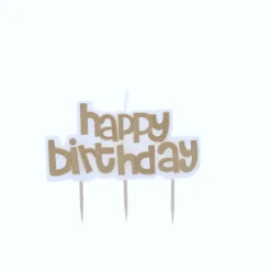 Bougie Happy birthday dorée