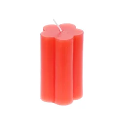 Bougie moyenne fleur rouge