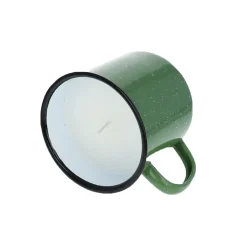 Bougie mug émaillé vert