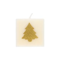 Bougie sapin doré