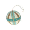 Boule de Noël graphique vert et or