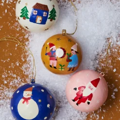 Boule de Noël ocre et tambour