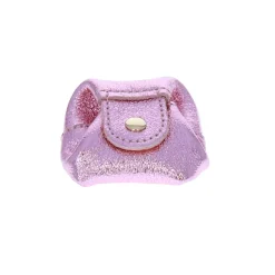 Bourse pailletée cuir rose
