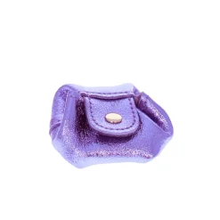 Bourse pailletée cuir violet