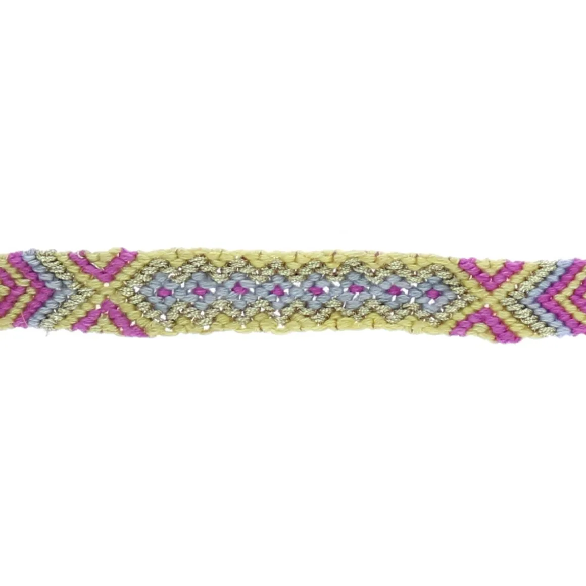 Bracelet brésilien jaune et rose