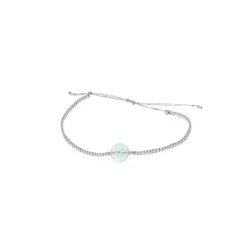 Bracelet cristal fil argenté perle
