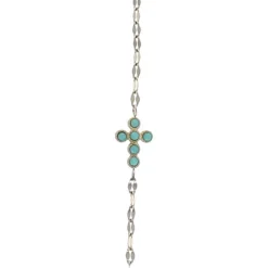 Bracelet doré croix verte
