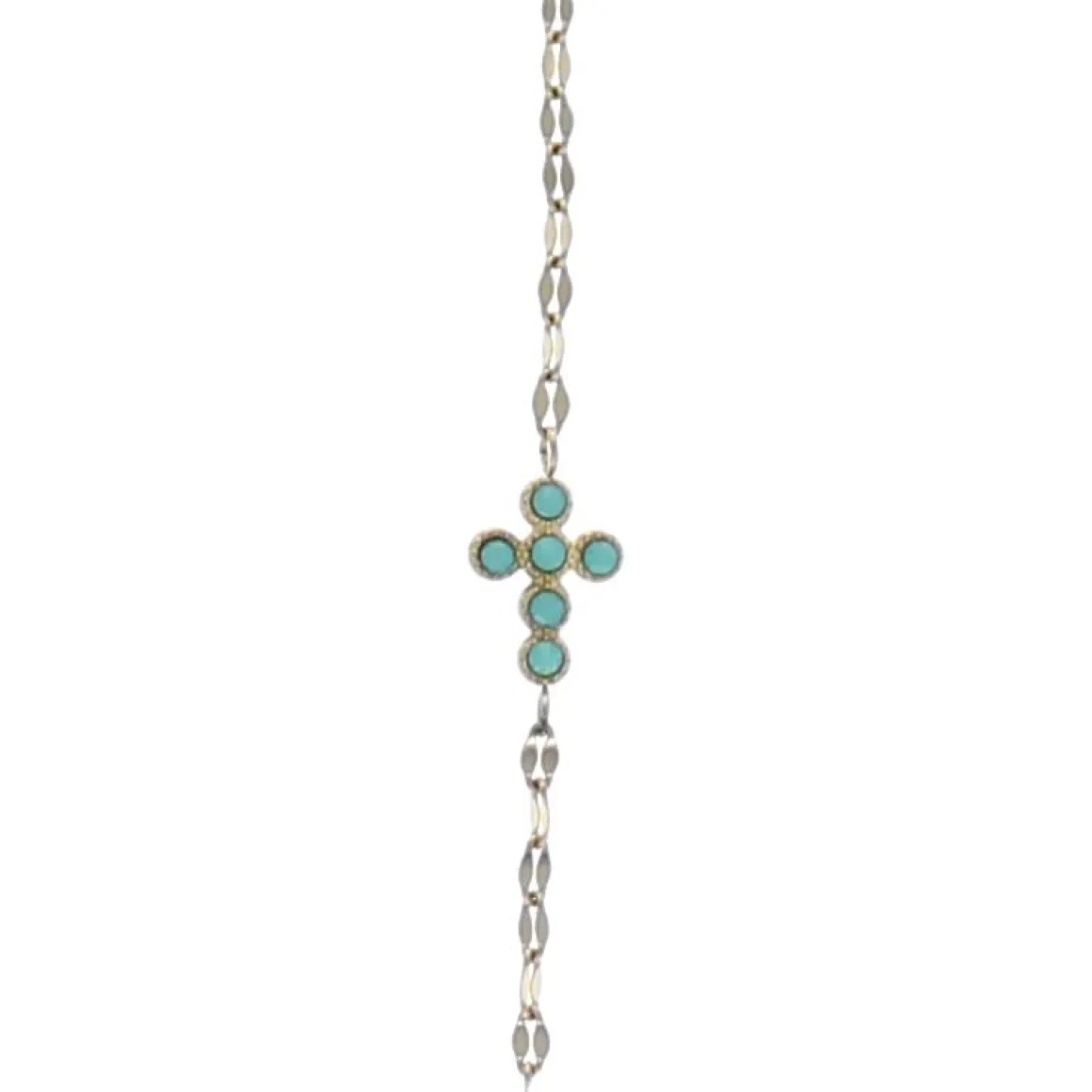 Bracelet doré croix verte