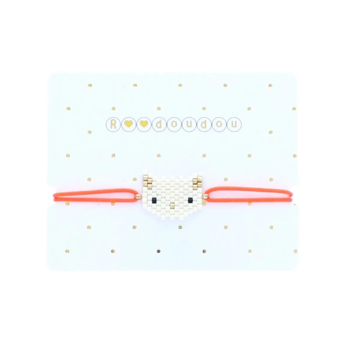 Bracelet enfant à perles chat