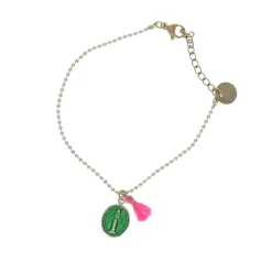 Bracelet gri-gri médaillon vert