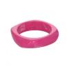 Bracelet jonc large en résine rose