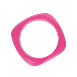 Bracelet jonc large en résine rose