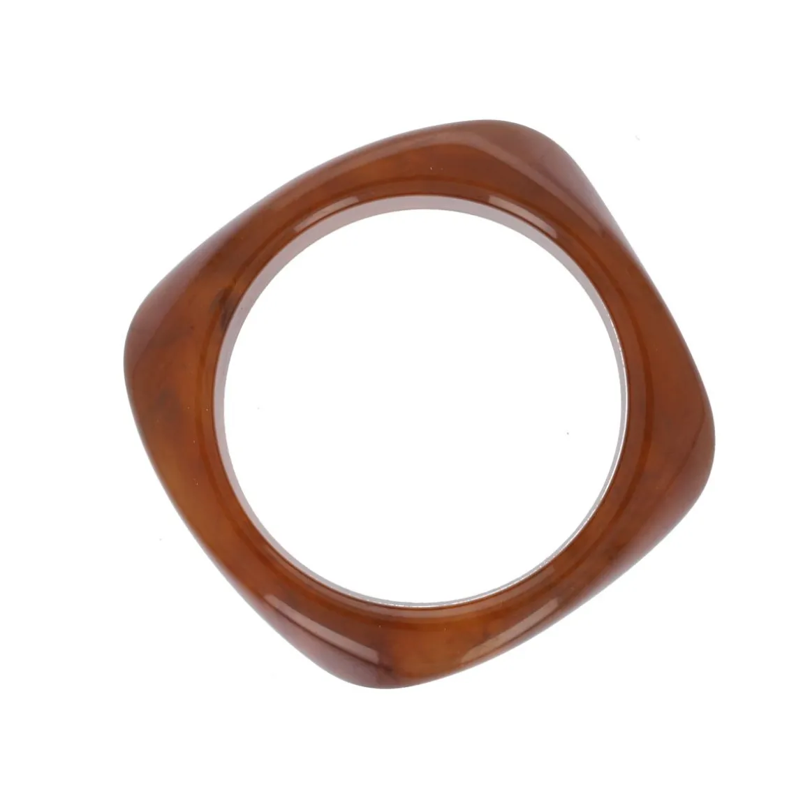 Bracelet jonc large en résine marron