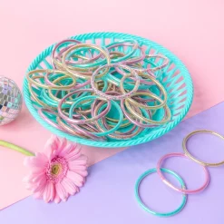 Bracelet plastique paillettes rose
