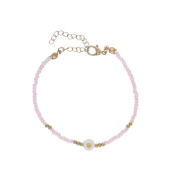Bracelet rose à perle cœur