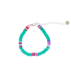 Bracelet surfeur perles de heishi vert