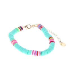 Bracelet surfeur perles de heishi bleu clair