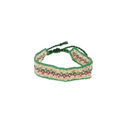 Bracelet tissé avec perles vert