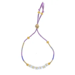 Bracelet tissé avec perles mot "Copine"