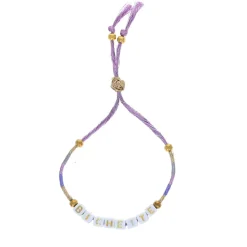 Bracelet tissé avec perles mot "Bichette"