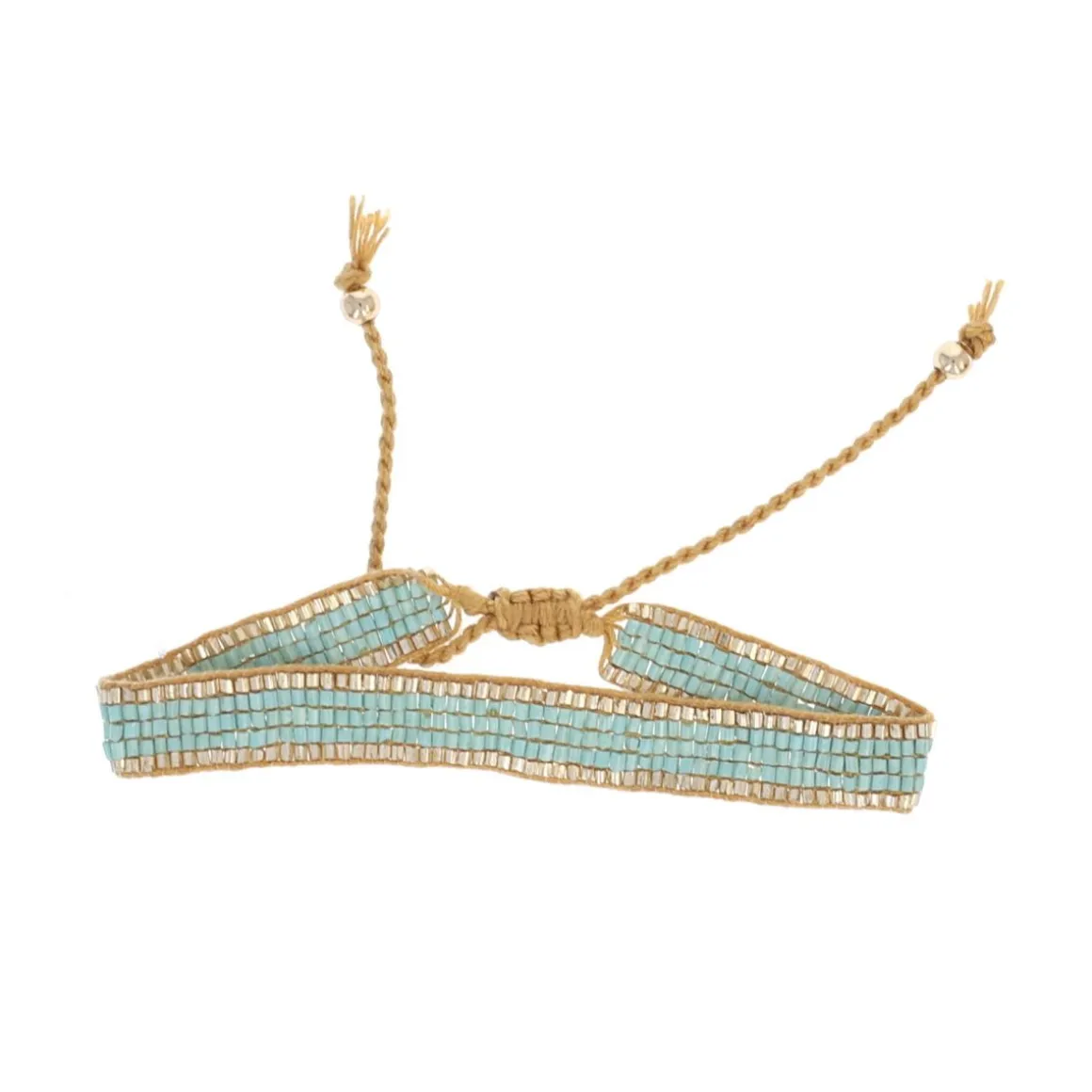Bracelet tissé avec perles turquoise