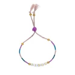 Bracelet tissé en perles mot "Bisou"