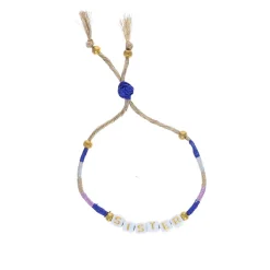 Bracelet tissé en perles mot "Sister"