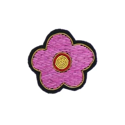 Broche fleur rose et doré