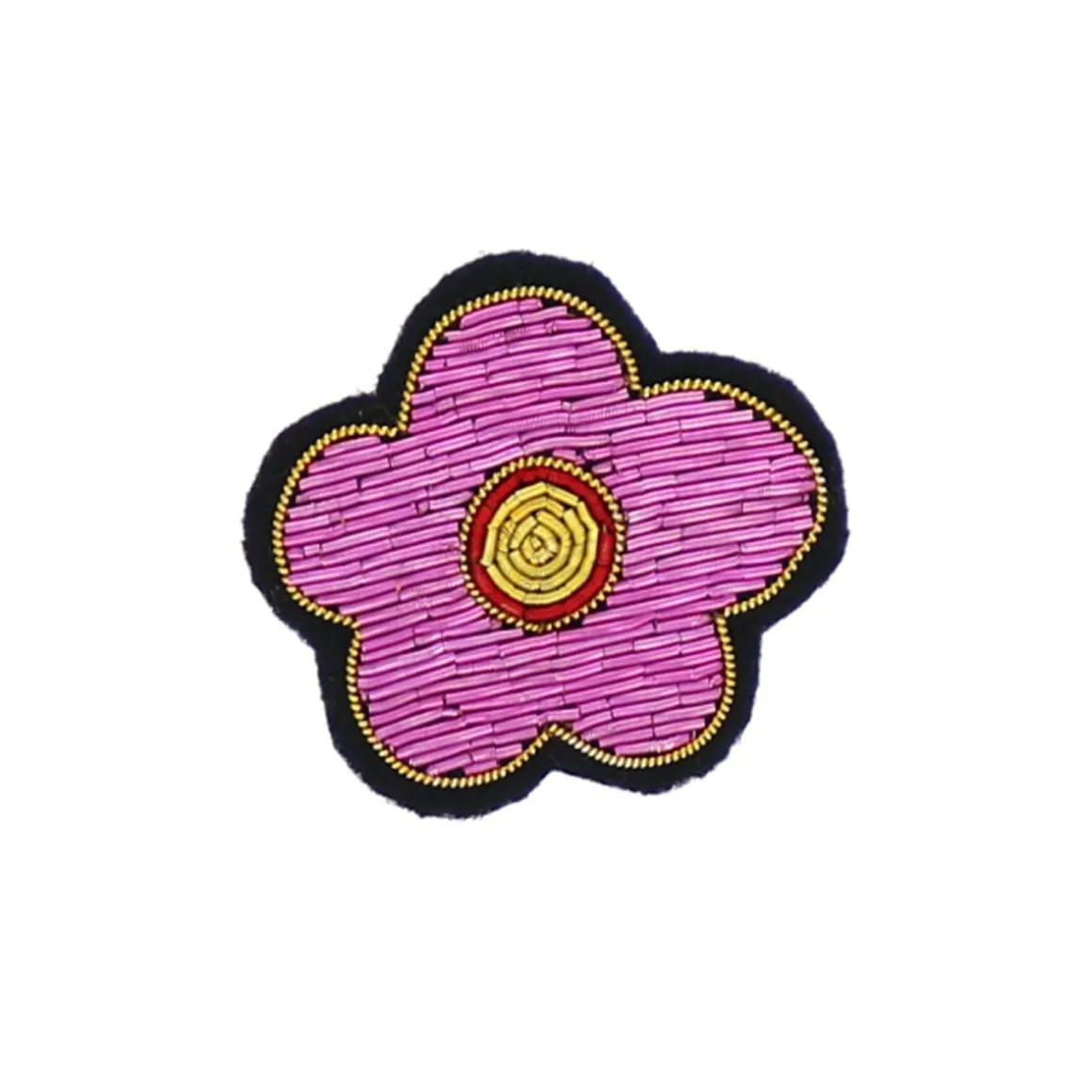 Broche fleur rose et doré