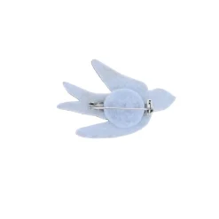 Broche oiseau paillettes rose