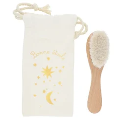 Brosse à cheveux bébé en bois étoiles - Curiosité du ciel