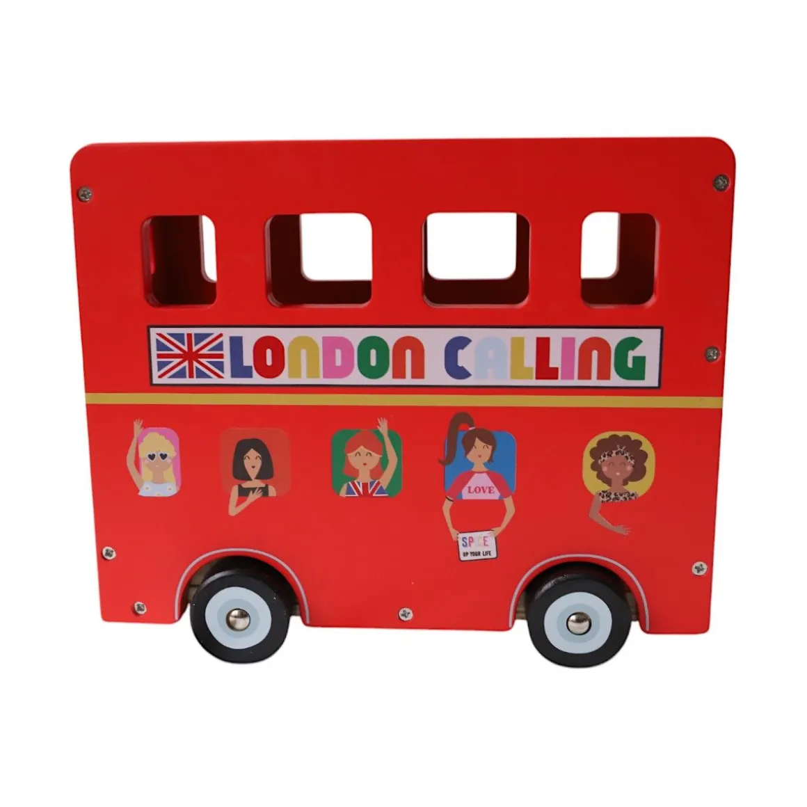 Bus de Londres et ses chanteurs jouet en bois