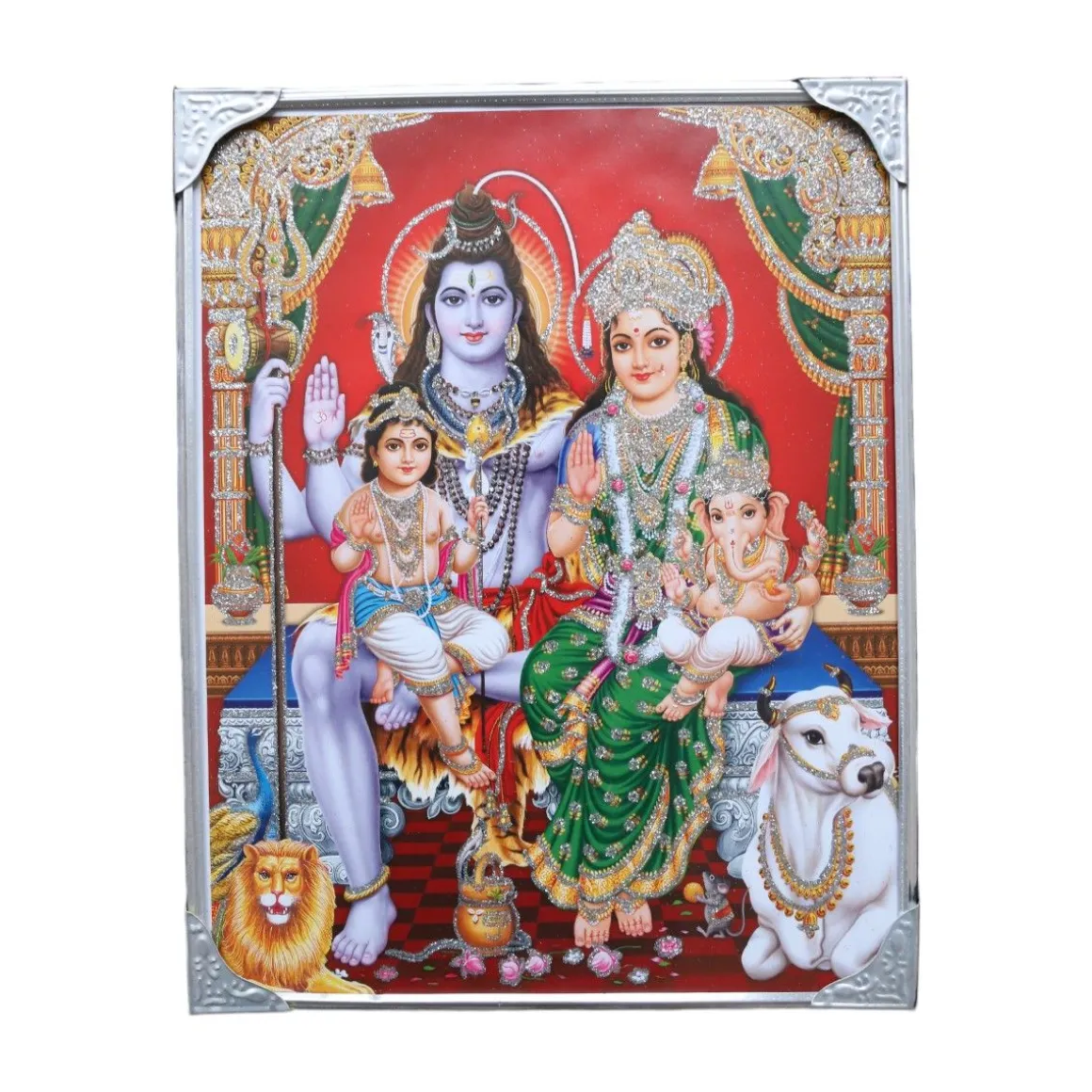 Cadre Hindou illustration famille de Ganesha