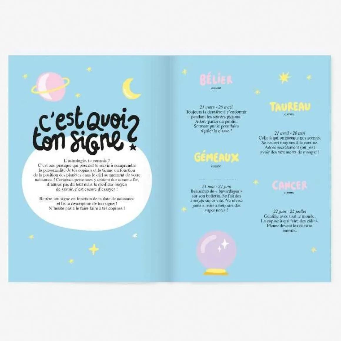 Cahier d'amitié à remplir "Gang de filles"