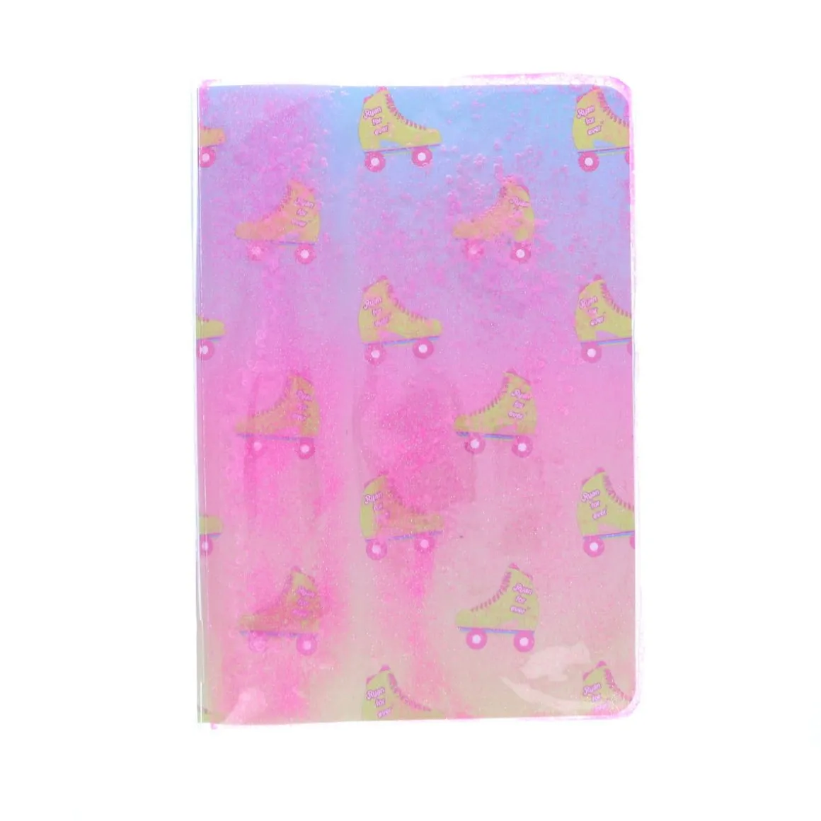 Cahier rose à paillettes Rollers